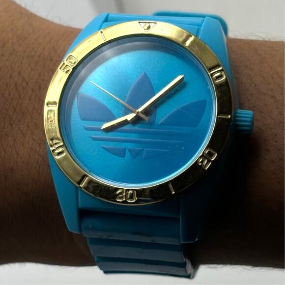 Gold & Blue Adidas Men's Watch - Picture 1 of 5